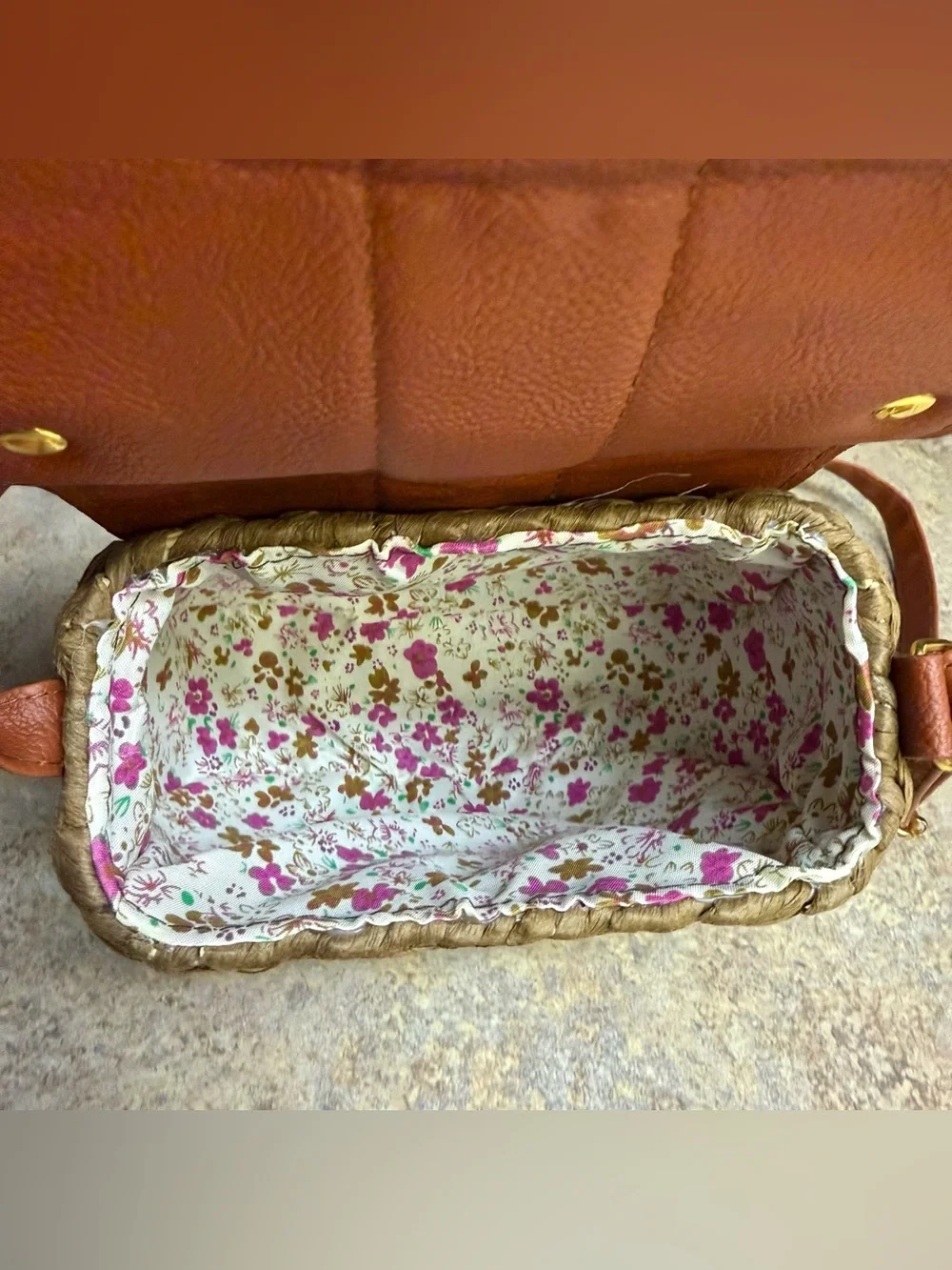 Hand woven Jute and vegan leather purse